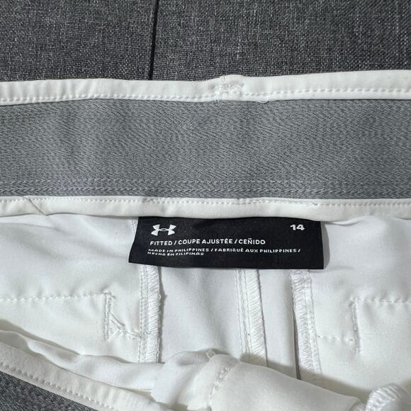 NWT‎ Under Armour Pant Women 14 White Fitted Activewear Golf - Picture 9 of 16